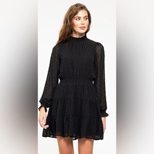August Sky Women's Mock Neck Mini Dress Black Size Medium